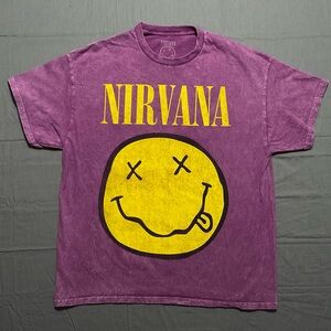 NIRVANA Purple Tee with Iconic Graphic
